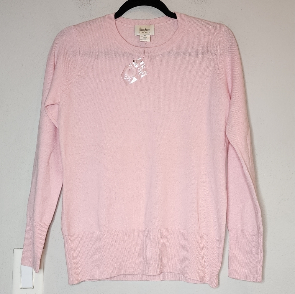 Neiman Marcus Cashmere Pink Sweater Crewneck‎ Size Medium New